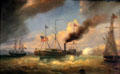 Arrival of Collins Line Steamer Atlantic painting by Louis Honore Frederick Gamain at National Museum of American History. Washington, DC.