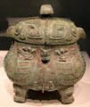 Chinese bronze container in form of two owls at Smithsonian Freer Gallery of Art. Washington, DC.