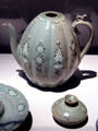 Korean stoneware ewer with design of lotus & chrysanthemum sprays at Smithsonian Freer Gallery of Art. Washington, DC.