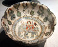 Enameled earthenware bowl with elephant & rider from Iran at Smithsonian Freer Gallery of Art. Washington, DC.
