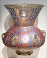 Enameled & gilded glass mosque lamp from Egypt at Smithsonian Freer Gallery of Art. Washington, DC.