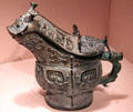 Chinese bronze ritual wine container in form of animal at Smithsonian Arthur M. Sackler Gallery. Washington, DC.