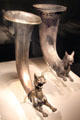 Silver & gold Parthian wine horns with lynx heads from Iran at Smithsonian Arthur M. Sackler Gallery. Washington, DC