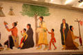 Native women detail of Harvest Dance mural by James Auchia at Interior Department. Washington, DC.