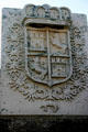 Replica of shield of Castille et Leon of early Spanish empire at Castillo de San Marcos. St Augustine, FL.