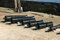 Iron cannons in cannon collection at Castillo de San Marcos. St Augustine, FL.
