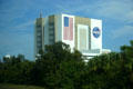 Vehicle Assembly Building stands 160m & is world's tallest single story building at the Kennedy Space Center. FL.