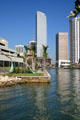 View of canal with Wachovia Financial Center & Citigroup building. Miami, FL.