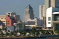 Miami skyline with American Airlines Arena & County Courthouse. Miami, FL.