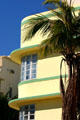 Moderne rounded corner detail of Barbizon Beach Club. Miami Beach, FL.