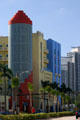 Multicolor building on 5th Av. Between Washington & Euclid Aves. Miami Beach, FL.