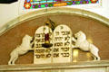 Ten Commandment tablets in Jewish Museum of Florida. Miami Beach, FL.