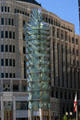 Steel & glass tower sculpted by Ed Carpenter at Orlando City Hall. Orlando, FL.
