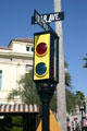Antique Hollywood semaphore traffic light copied at Universal Studios. Orlando, FL.