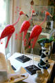Bobbing flamingos in craft shop of Lemoyne Art Gallery. Tallahassee, FL.