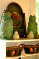 Green frogs in craft shop of Lemoyne Art Gallery. Tallahassee, FL.