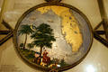 Stained glass seal of Florida by J.A. Oertel removed from ceiling of U.S. House of Representative now in Museum of Florida History. Tallahassee, FL.