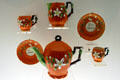 Souvenir orangeware tea service in Museum of Florida History. Tallahassee, FL