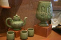 Celadon vase, teapot & cups gift of Thailand to Carters in 1979 at Jimmy Carter Presidential Museum. Atlanta, GA.