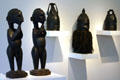Guinea & Sierra Leone wooden sculptures & masks in African art collection at High Museum of Art. Atlanta, GA.