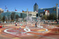 Fountain of five interlocked Olympic rings in Centennial Olympic Park. Atlanta, GA.