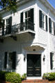 White corner house near Washington Square. Savannah, GA.