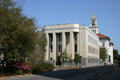 Modern building on Telfair Square with Post Office beyond. Savannah, GA.
