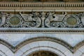 Details of marble mythical winged beasts on U.S. Post Office. Savannah, GA.