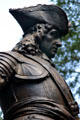 Detail of Oglethorpe statue which faces south to symbolize the defense against Spanish Florida. Savannah, GA.