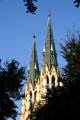 Spires of Cathedral of St. John the Baptist. Savannah, GA.