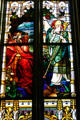 St Patrick stained glass window in Cathedral of St John the Baptist. Savannah, GA.