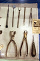 World War I era dental instruments used until 1980 at Savannah History Museum. Savannah, GA.