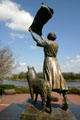 Statue of Savannah's Waving Girl who greeted ships passing in & out of harbor. Savannah, GA.