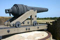 Confederate Brooke Rifle with range of five miles & shell weighing 64 pounds was cast in Richmond, VA, is now at Fort Pulaski Monument. GA.