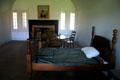 Commandant's quarters with commandeered four-poster bed as per post-Civil War occupation at Fort Pulaski. GA.