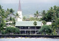 Hulihe'e Palace & Steeple of Mokuaikaua Church, Kailua-Kona. Big Island of Hawaii, HI.