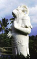 Year of the ram statue at Hilton Waikoloa Village, Kona coast. Big Island of Hawaii, HI.