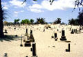 Cemetery on sand of Lahama Jodo Mission in Lahaina. Maui, HI.