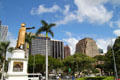 Statue of King Kamehameha overlooks Central Pacific Plaza, Pauahi Tower, 1132 Bishop & Alii Place. Honolulu, HI.