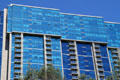 Blue glass upper stories of Capitol Place. Honolulu, HI.