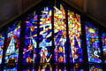 The sun & holy spirit on St Andrew's Cathedral's Great West Window. Honolulu, HI.