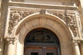 Entrance archway carving detail of Yokohama Specie Bank. Honolulu, HI.