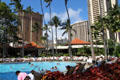 Pool area of Hilton Hawaiian Village. Waikiki, HI.