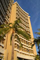Curved facade of Sheraton Waikiki Hotel. Waikiki, HI.