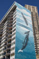 Royal Aloha Condominium with whale mural by Wyland. Waikiki, HI.