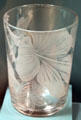 Glass vase with Hibiscus design by Dorothy Thorpe at Honolulu Academy of Arts. Honolulu, HI.