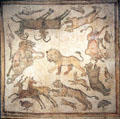 Roman mosaic of animals hunting at Honolulu Academy of Arts. Honolulu, HI.