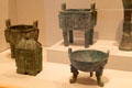 Chinese bronze vessels from Shang dynasty at Honolulu Academy of Arts. Honolulu, HI.