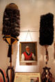 Kāhili royal feather standards & portrait of King Kamehameha the Great at Bishop Museum Bishop Museum. Honolulu, HI.