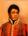 Portrait of King Kamehameha II who abolished kapu at Bishop Museum Bishop Museum. Honolulu, HI.